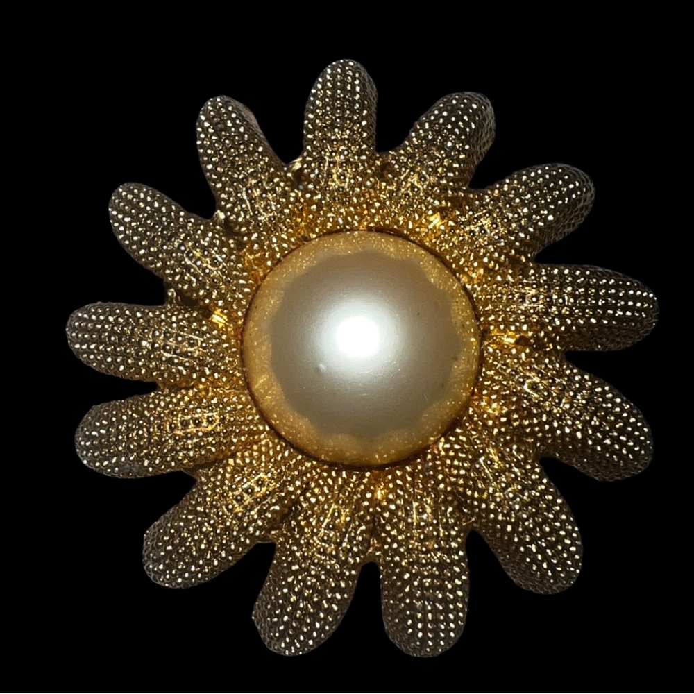 Radiant Pearl Blossom Brooch